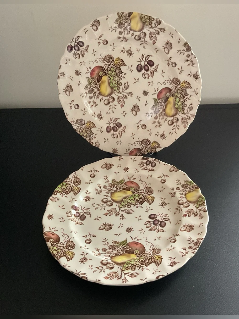 Vintage 	1960s/1970s Johnson Bros Autumns Delight Dinner Plates Set of 2